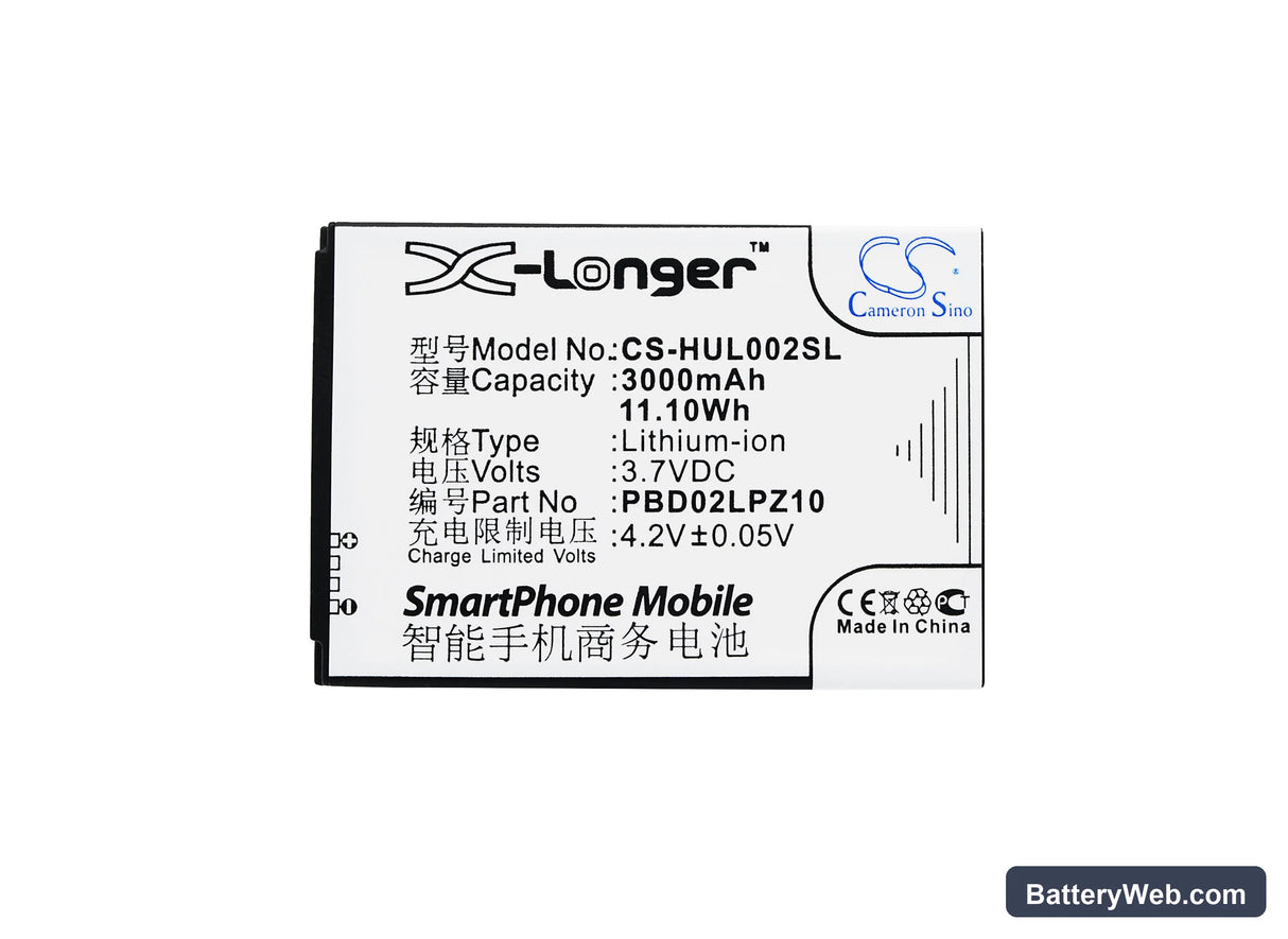 Huawei Emobile GL02P Replacement Battery, 3.7V, 3000mAh, Li-ion 5