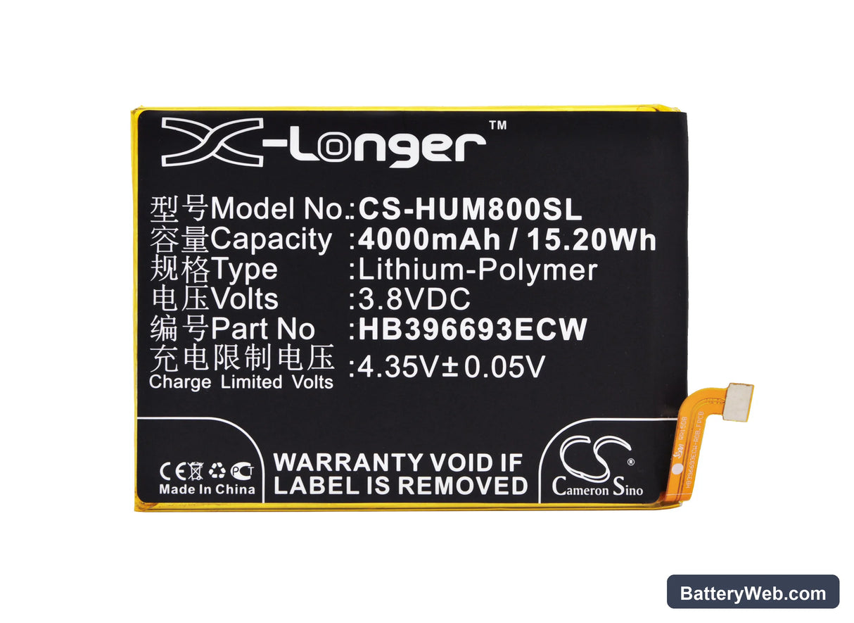 Huawei Mate 8 Replacement Battery, 3.8V, 4000mAh, Li-Polymer 5