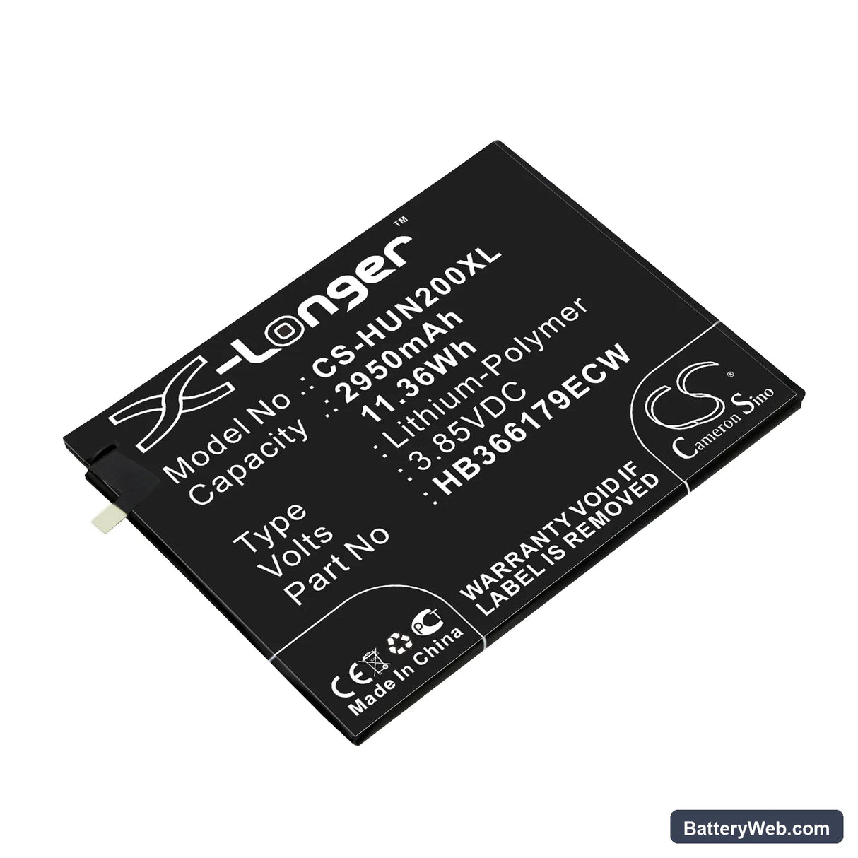 Huawei Nova 2 Replacement Battery, 3.85V, 2950mAh, Li-Polymer 1