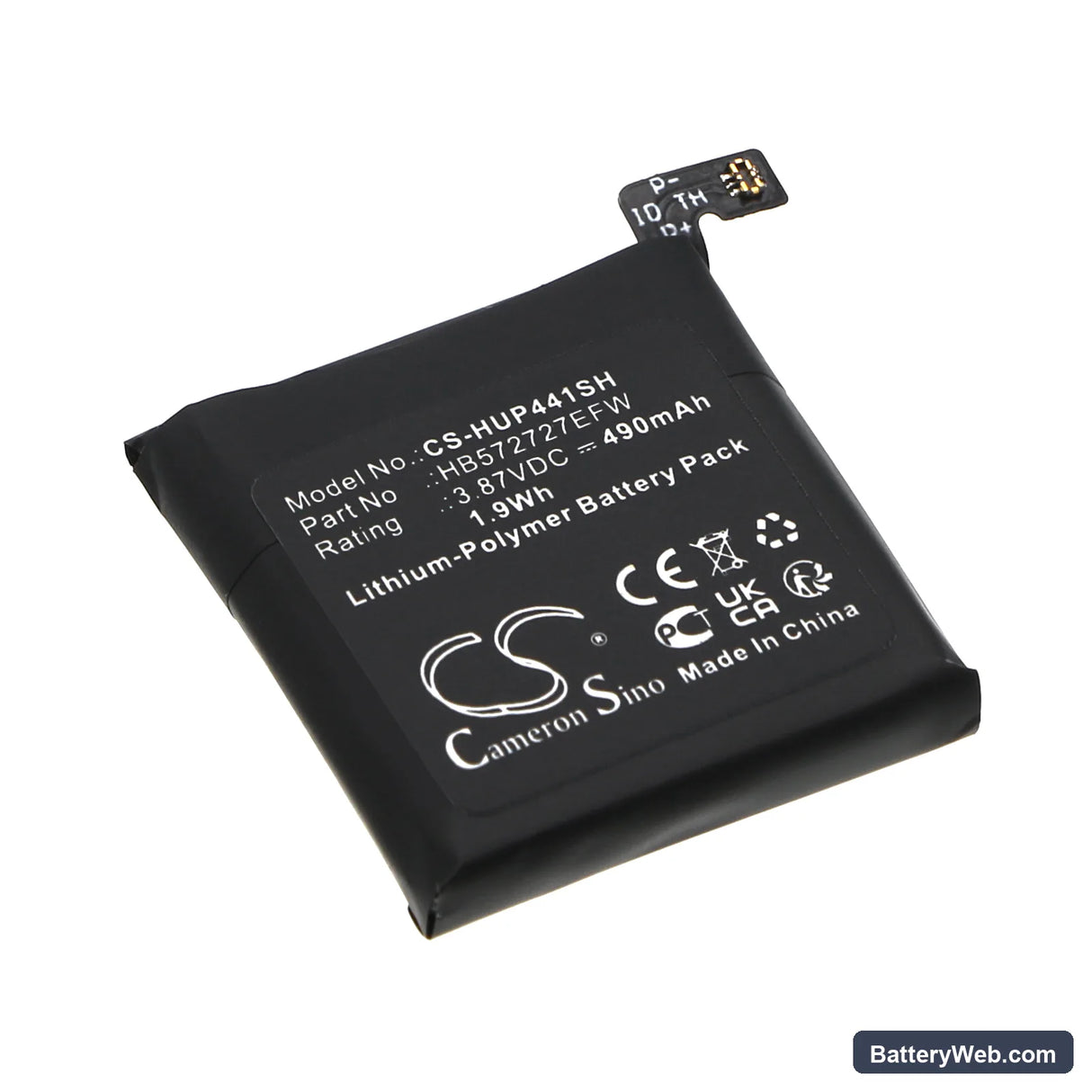 Huawei Watch GT4 41mm Replacement Battery, 3.87V, 490mAh, Li-Polymer 1