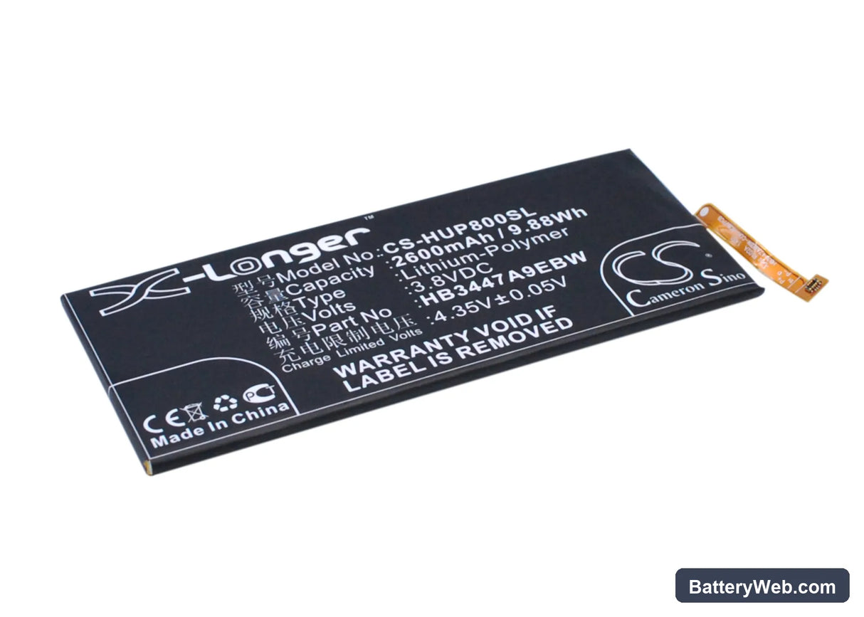 Huawei Ascend P8 Replacement Battery, 3.8V, 2600mAh, Li-Polymer 2