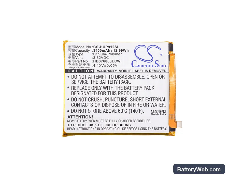 Huawei P9 Plus Replacement Battery, 3.82V, 3400mAh, Li-Polymer 5