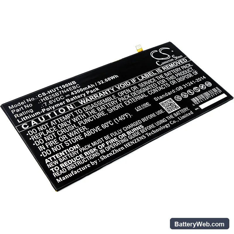 Huawei MateBook Replacement Battery, 7.6V, 4300mAh, Li-Polymer 1