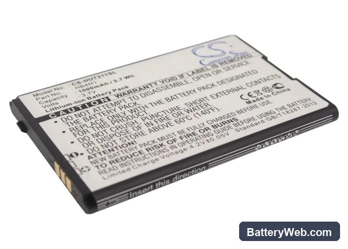 Huawei T2211 Replacement Battery, 3.7V, 1000mAh, Li-ion 1