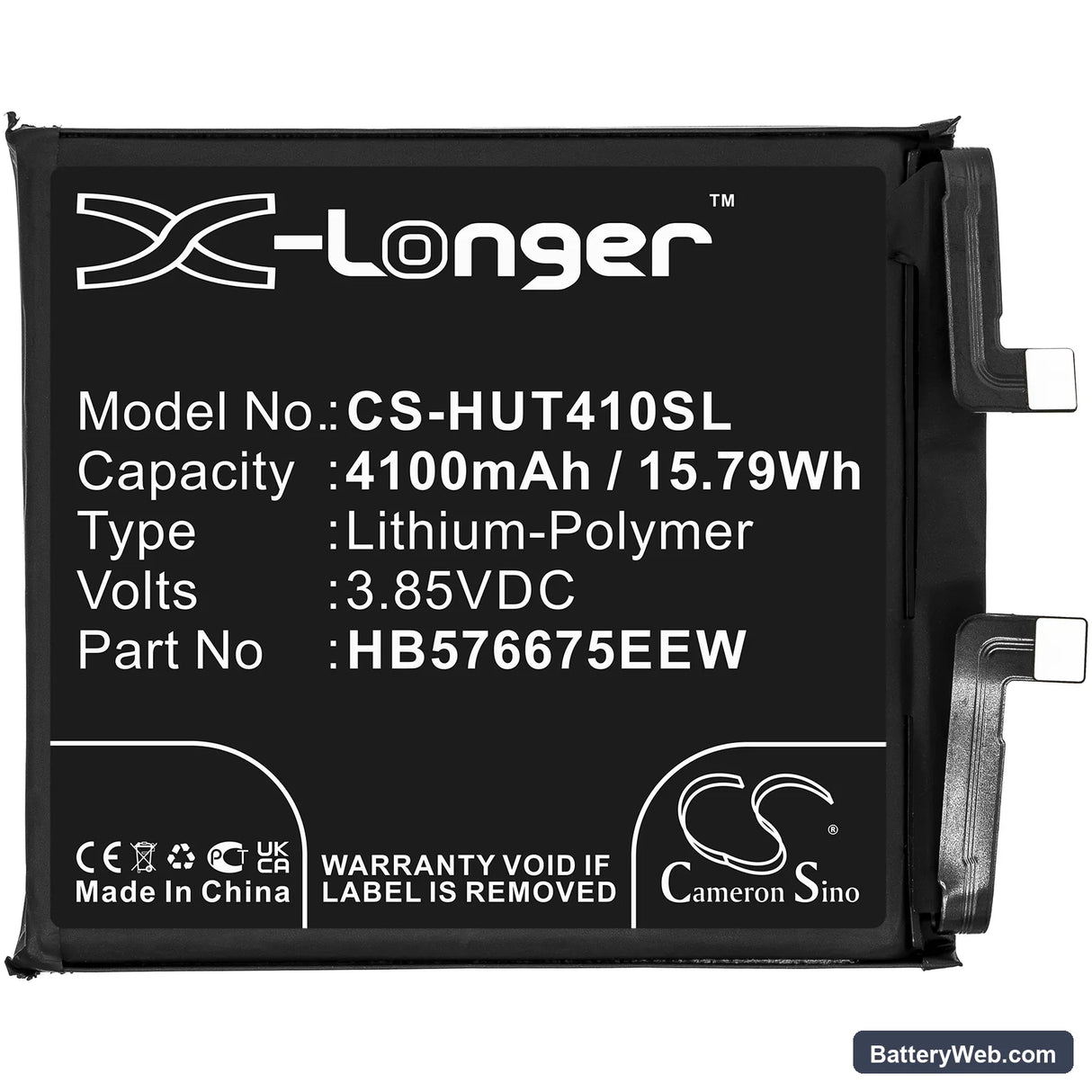 Huawei Mate 40 Pro Replacement Battery, 3.85V, 4100mAh, Li-Polymer 3