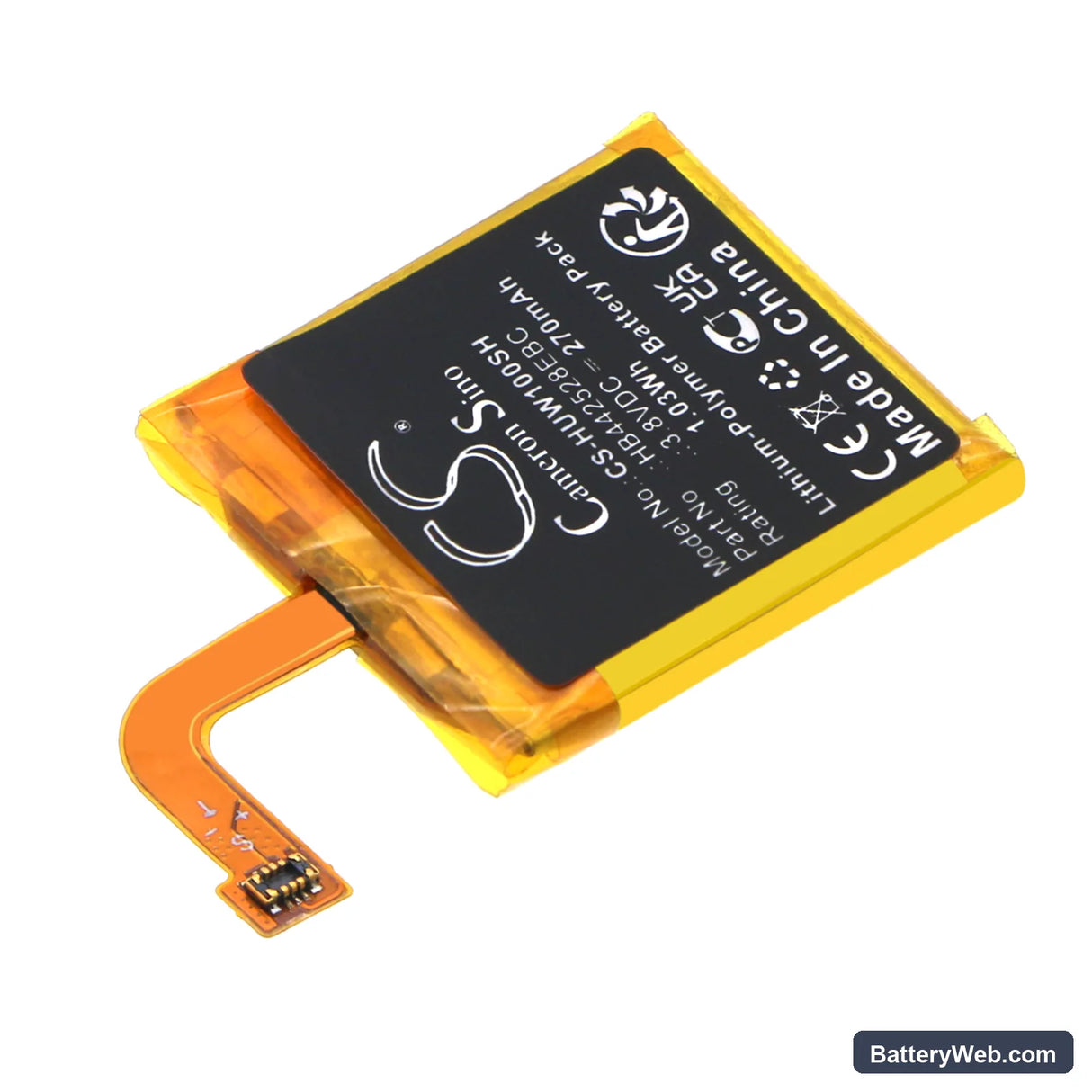 Huawei Watch 1 Replacement Battery, 3.8V, 270mAh, Li-Polymer 2