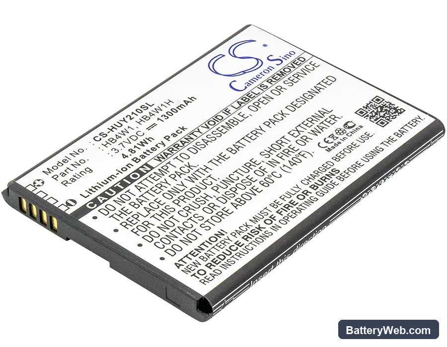 Huawei Ascend Y210 Replacement Battery, 3.7V, 1300mAh, Li-ion 1