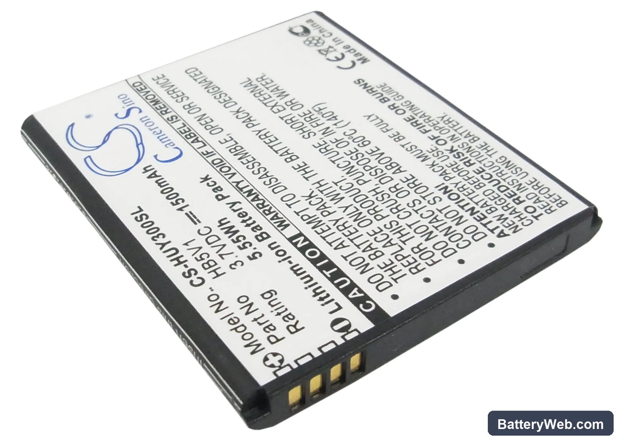 Huawei Y300 Replacement Battery, 3.7V, 1500mAh, Li-ion 2