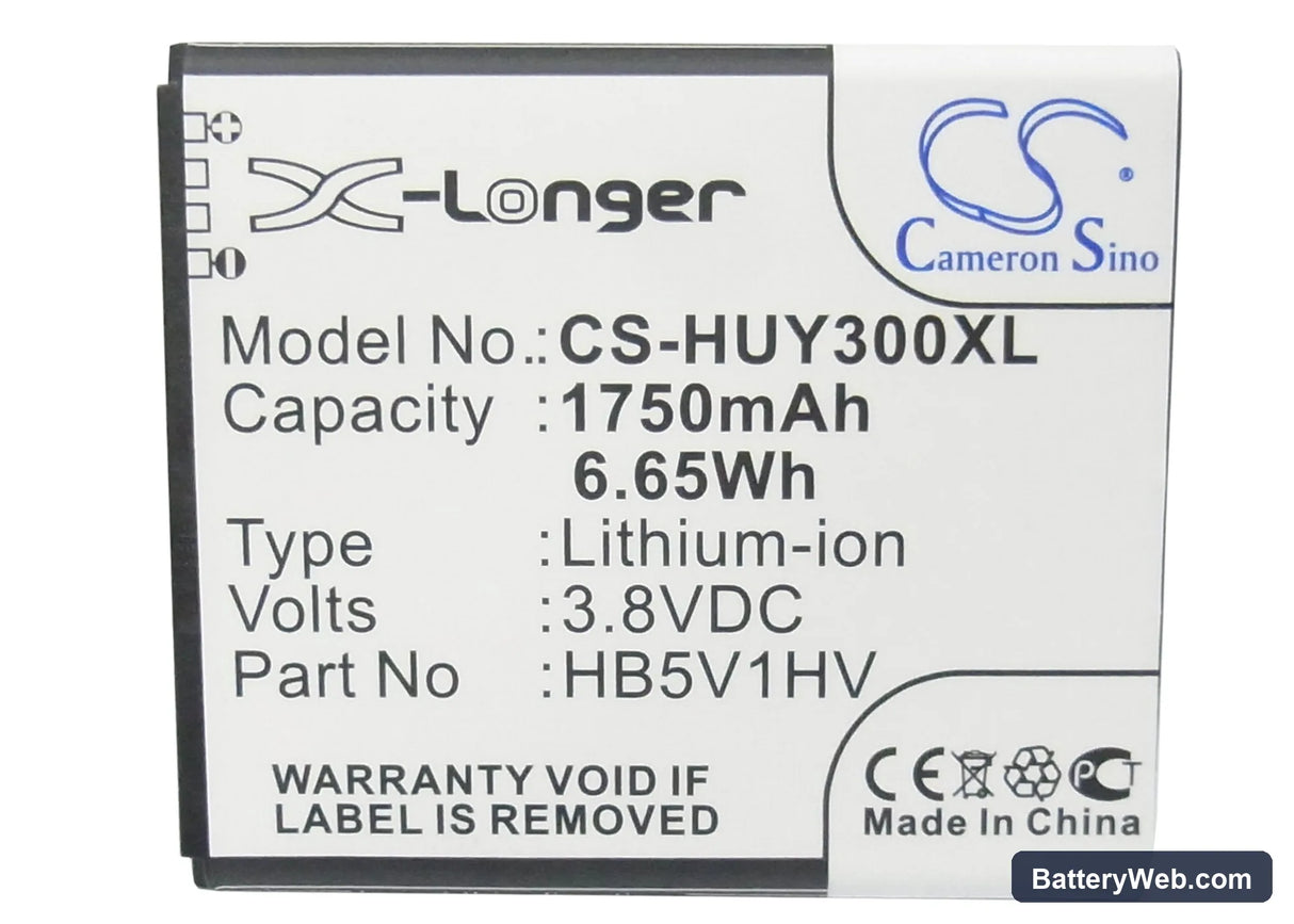 Huawei Y300 Replacement Battery, 3.8V, 1750mAh, Li-ion 5