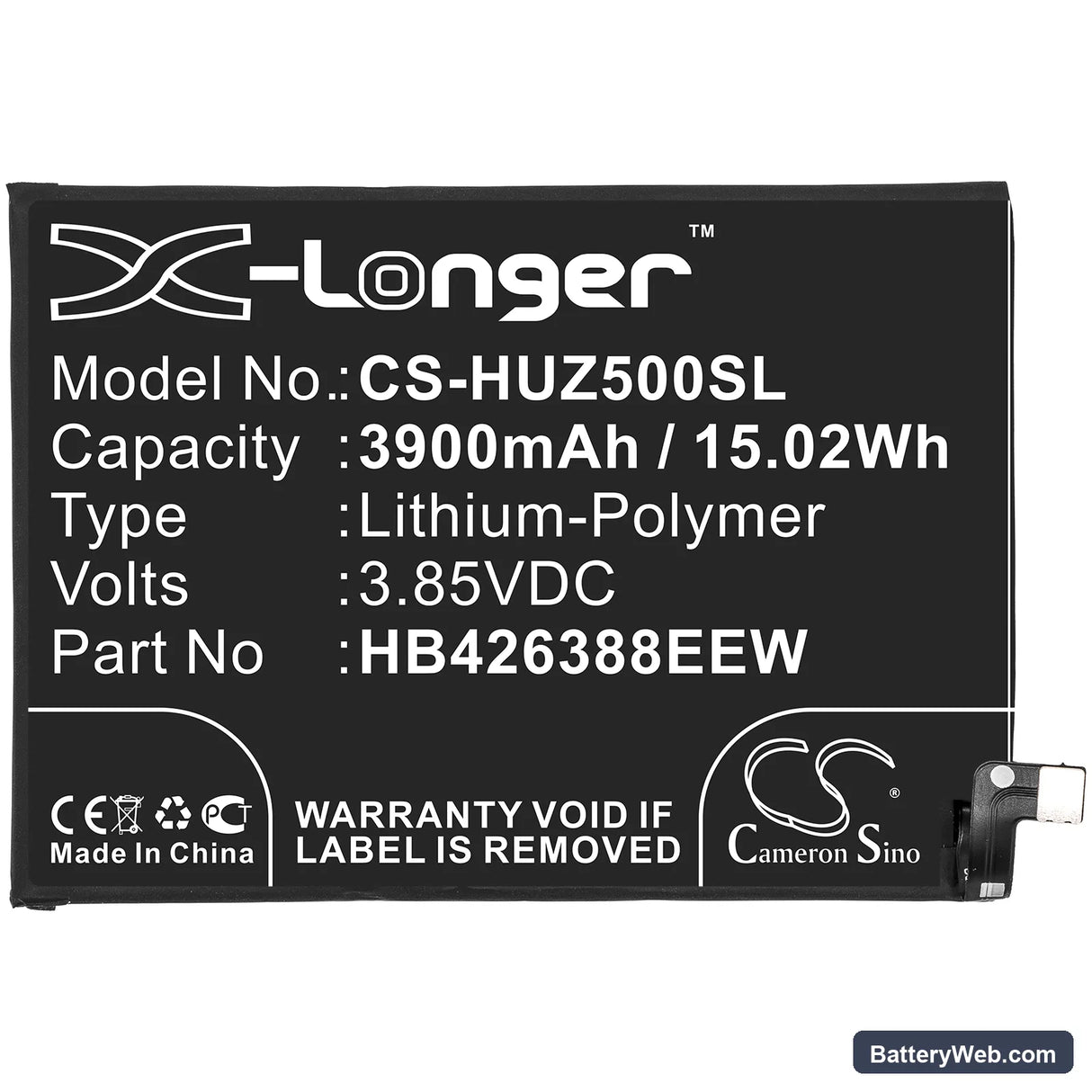 Huawei Enjoy 20 Pro Replacement Battery, 3.85V, 3900mAh, Li-Polymer 3