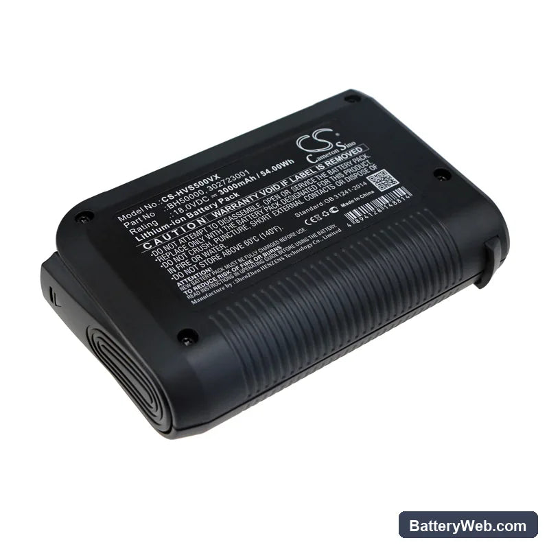 Hoover BH50015 Platinum Collection LINX Cordless Handheld Replacement Battery, 18V, 3000mAh, Li-ion 1