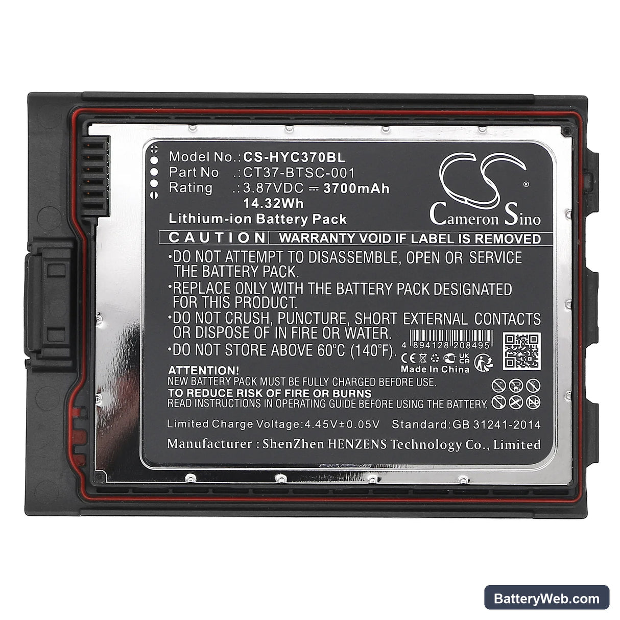 Honeywell CT30 XP Mobile Computer Replacement Battery, 3.87V, 3700mAh, Li-ion 5
