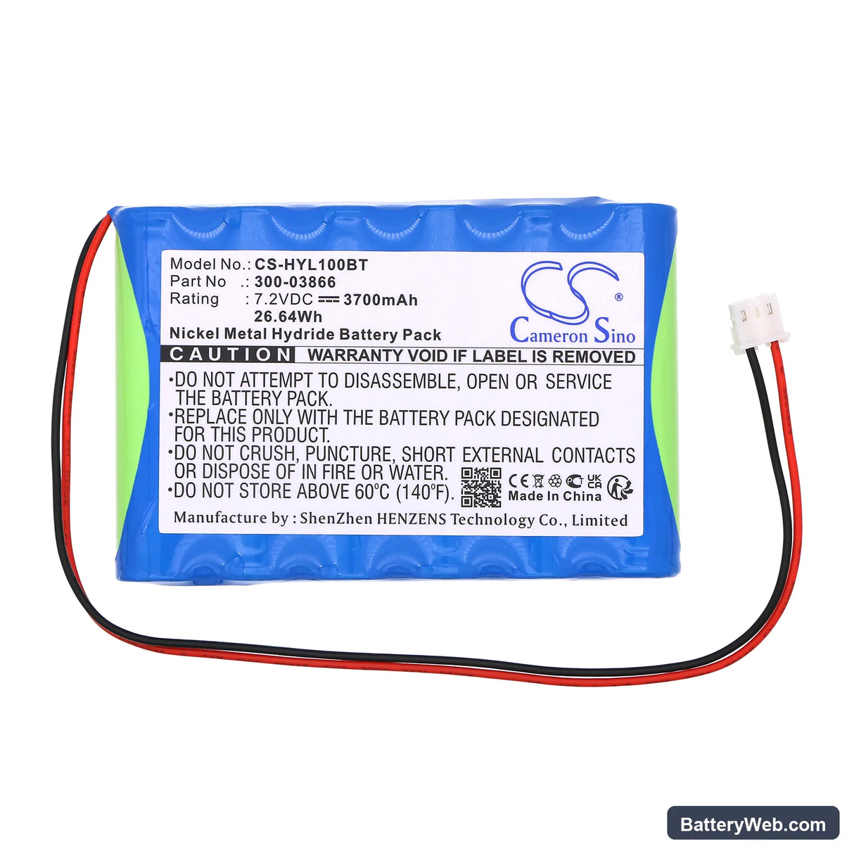 Honeywell Lynx Replacement Battery, 7.2V, 3700mAh, Ni-MH 3