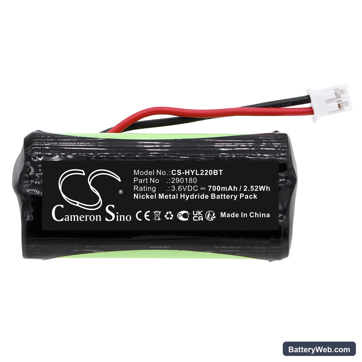 Honeywell ExiLED22 Replacement Battery, 3.6V, 700mAh, Ni-MH 3