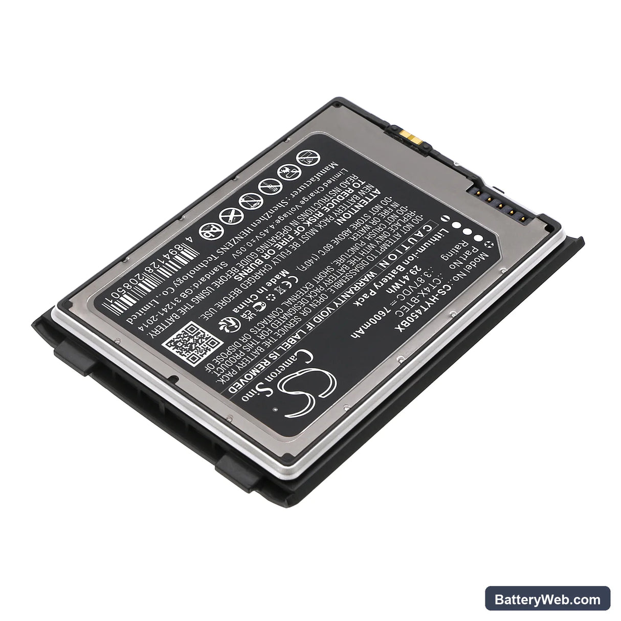 Honeywell CT47 Replacement Battery, 3.87V, 7600mAh, Li-ion 2