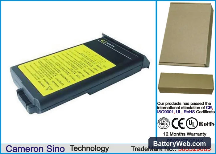 IBM ThinkPad i1400 Type 2611- 552 Replacement Battery, 14.4V, 4400mAh, Li-ion 1