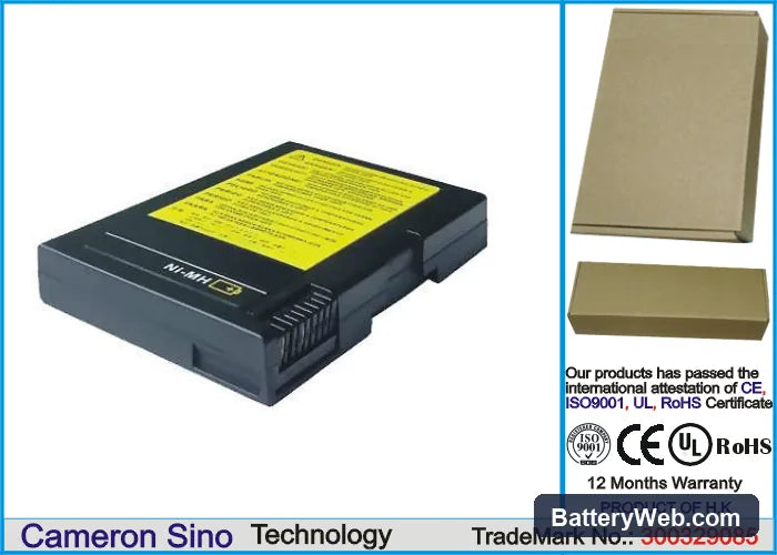 IBM ThinkPad 380 Replacement Battery, 10.8V, 4400mAh, Li-ion 1