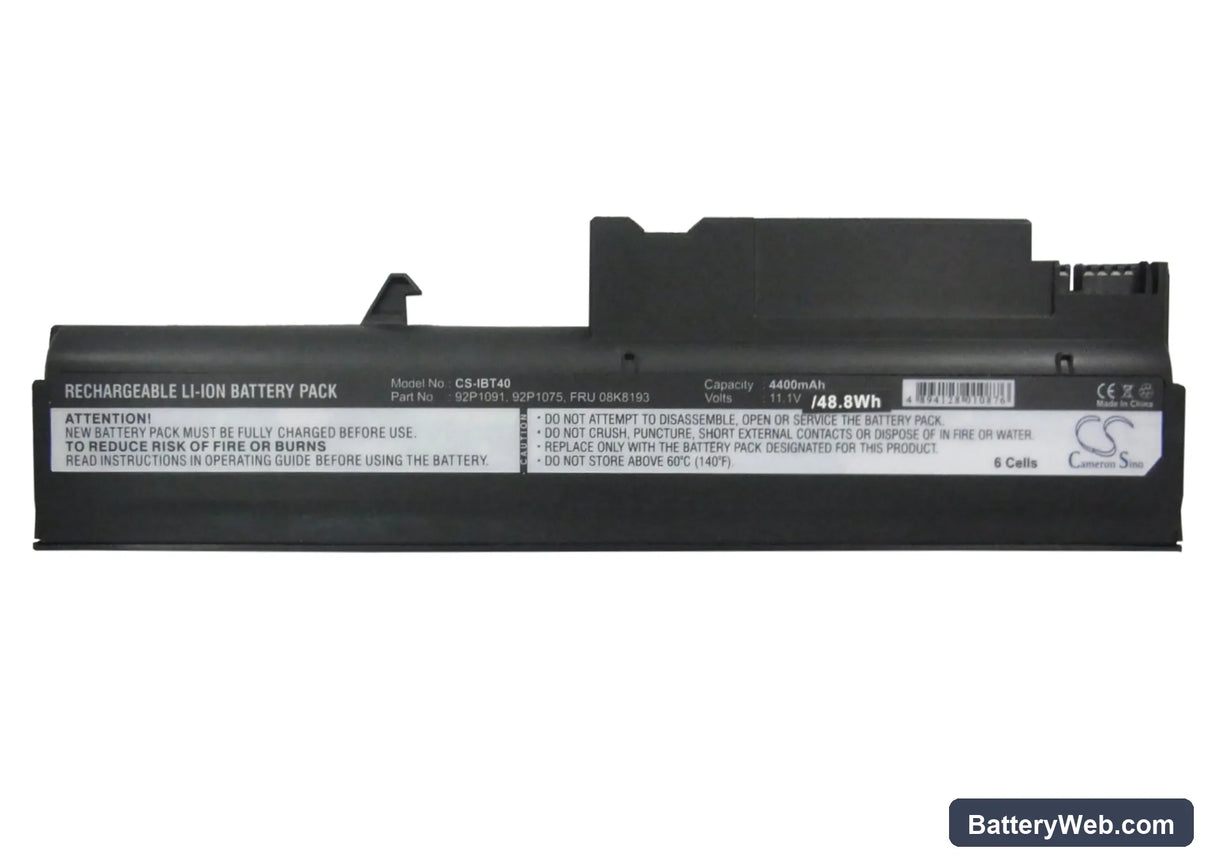 IBM ThinkPad R51e-1848 Replacement Battery, 10.8V, 4400mAh, Li-ion 5