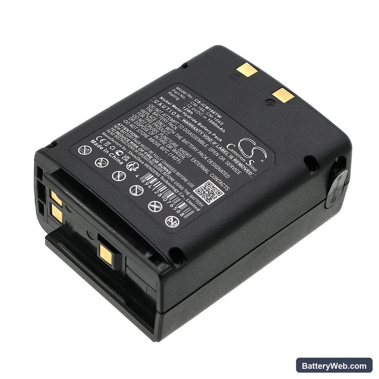 Icom IC-A3 Replacement Battery, 12V, 1000mAh, Ni-MH 1