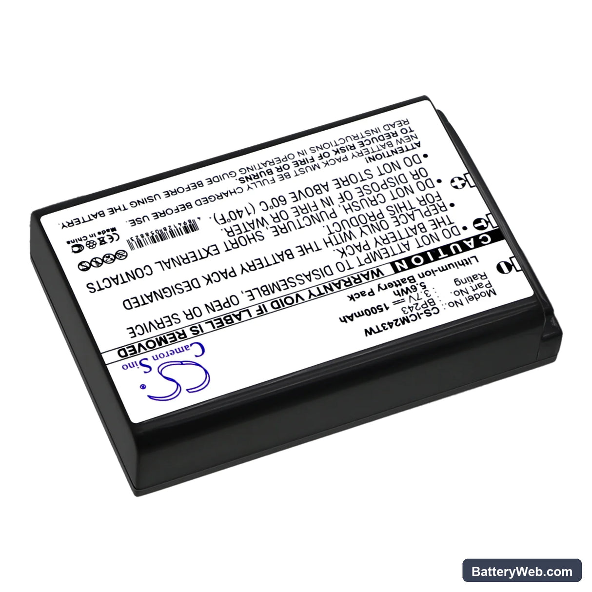 Icom IC-E7 Replacement Battery, 3.7V, 1500mAh, Li-ion 2