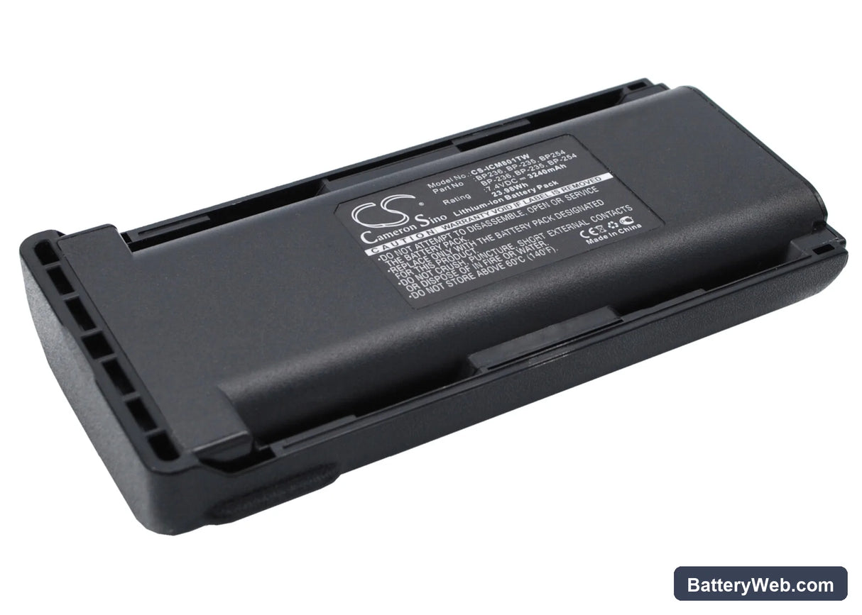 Icom IC-F70 Replacement Battery, 7.4V, 3240mAh, Li-ion 3