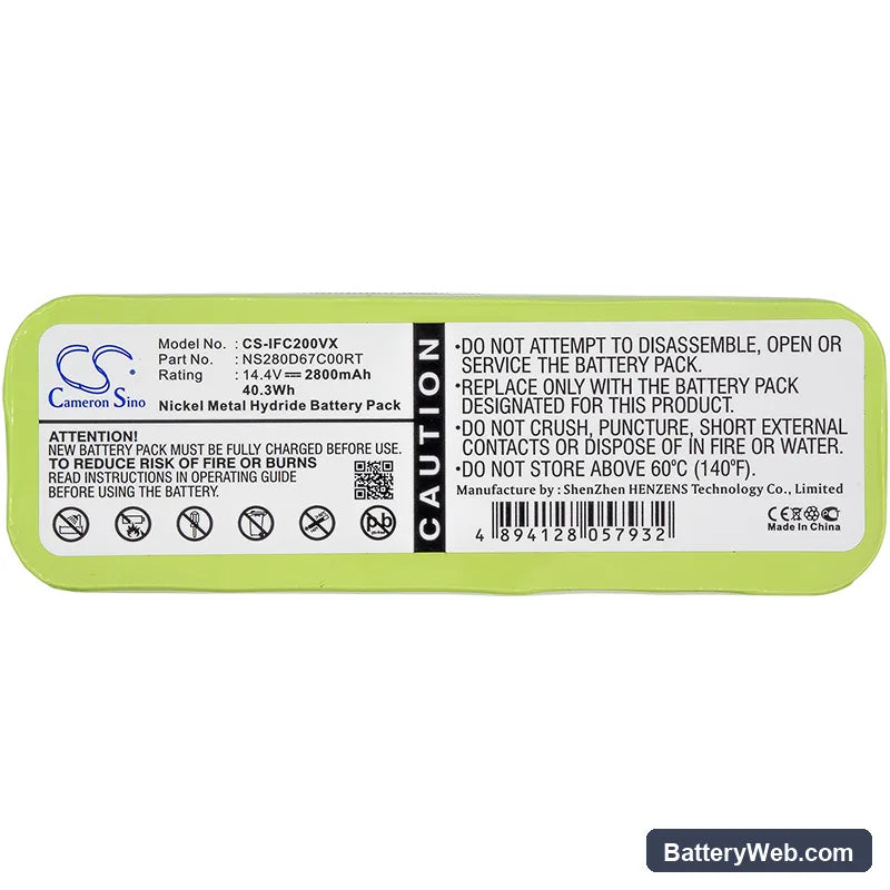Proscenic Pro806 Replacement Battery, 14.4V, 2800mAh, Ni-MH 5