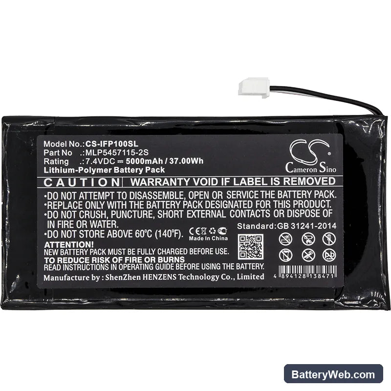 Infinity One Premium Replacement Battery, 7.4V, 5000mAh, Li-Polymer 3