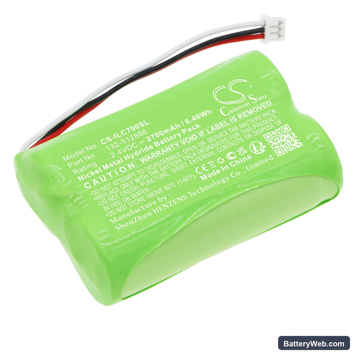 Dorma Kaba 79 Locks Replacement Battery, 2.4V, 2700mAh, Ni-MH 1