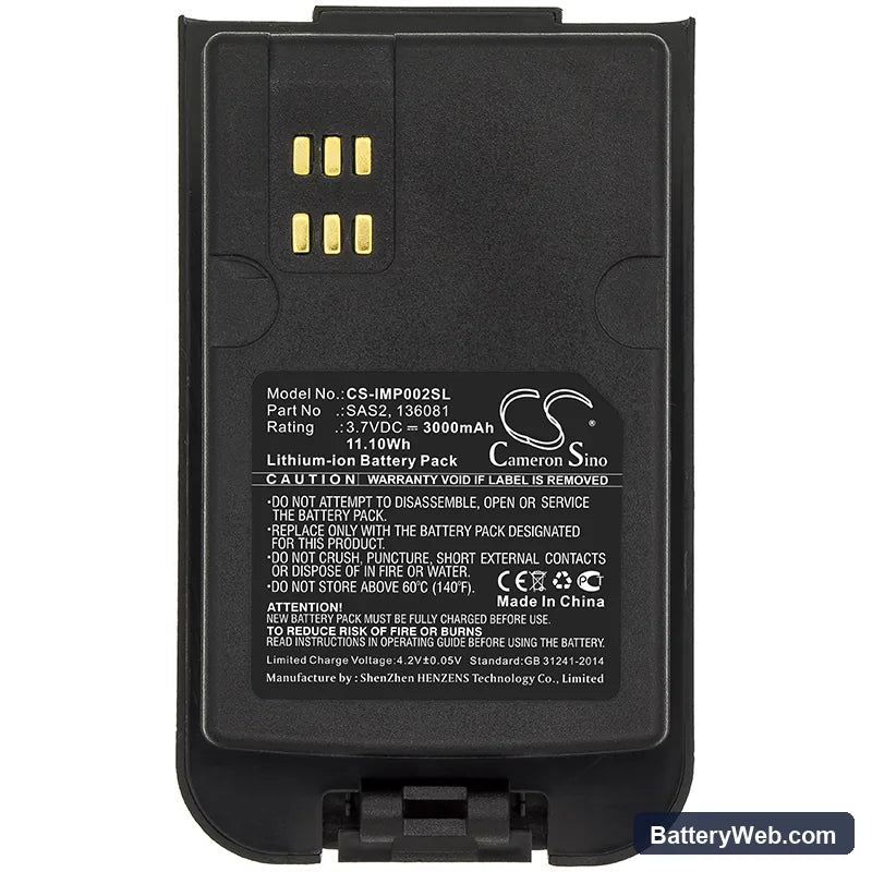 Inmarsat Isatphone 2 Replacement Battery, 3.7V, 3000mAh, Li-ion 3