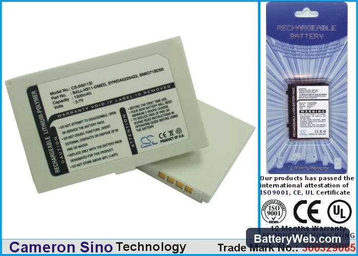 Palmax Pocket PC Z720 Replacement Battery, 3.7V, 1300mAh, Li-Polymer 1