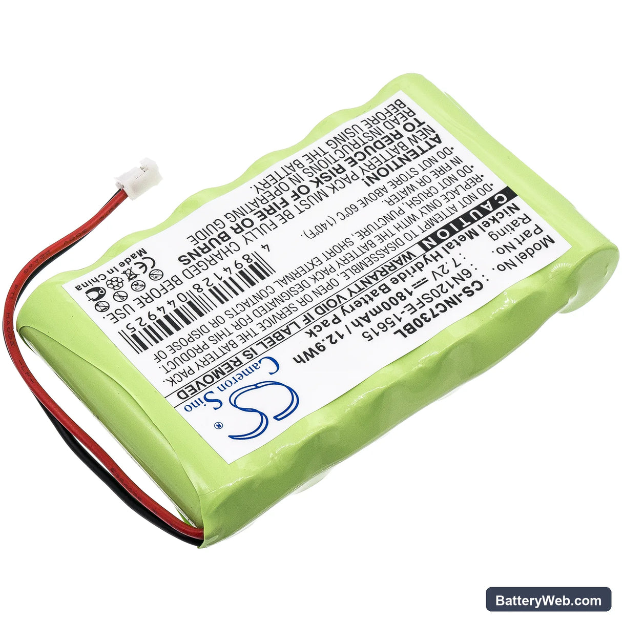 Dassault 730 Replacement Battery, 7.2V, 1800mAh, Ni-MH 2