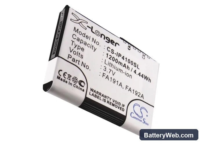 HP iPAQ h4100 Replacement Battery, 3.7V, 1200mAh, Li-ion 5