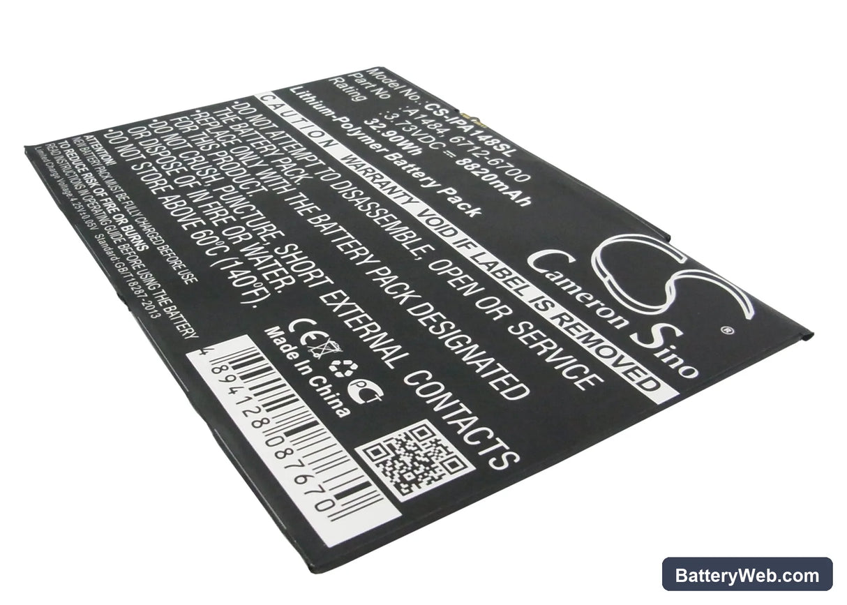 Apple 1823 Replacement Battery, 3.73V, 8820mAh, Li-Polymer 1