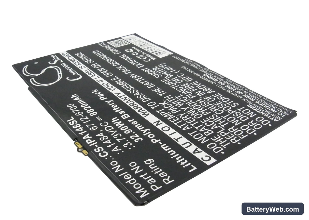 Apple 1823 Replacement Battery, 3.73V, 8820mAh, Li-Polymer 2