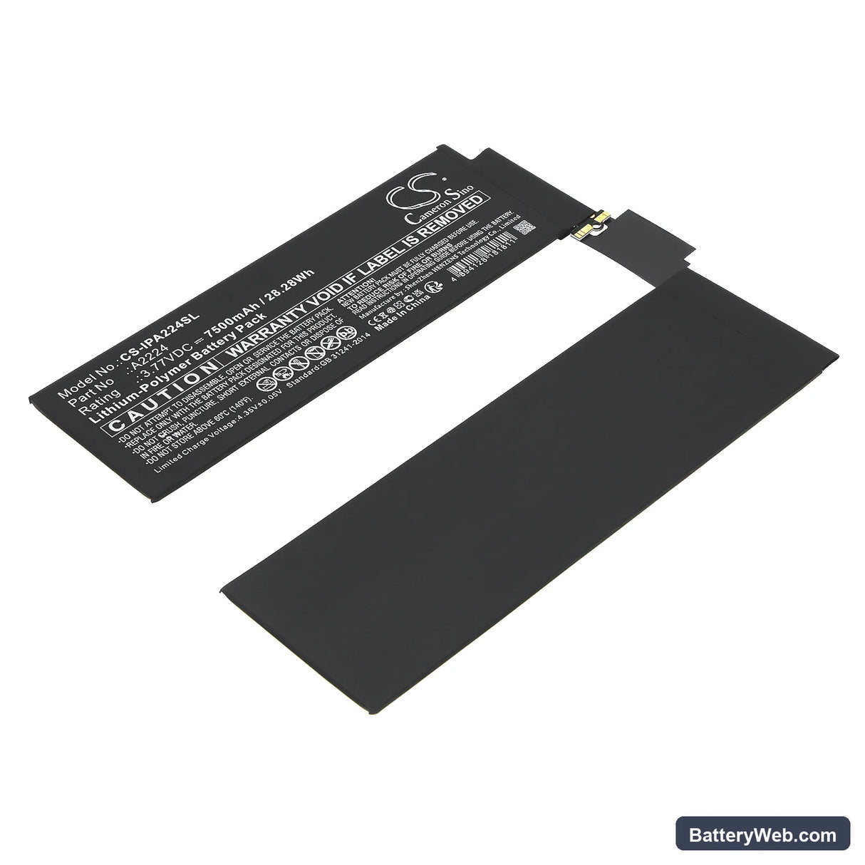 Apple iPad Pro 11 2020 Replacement Battery, 3.77V, 7500mAh, Li-Polymer 1