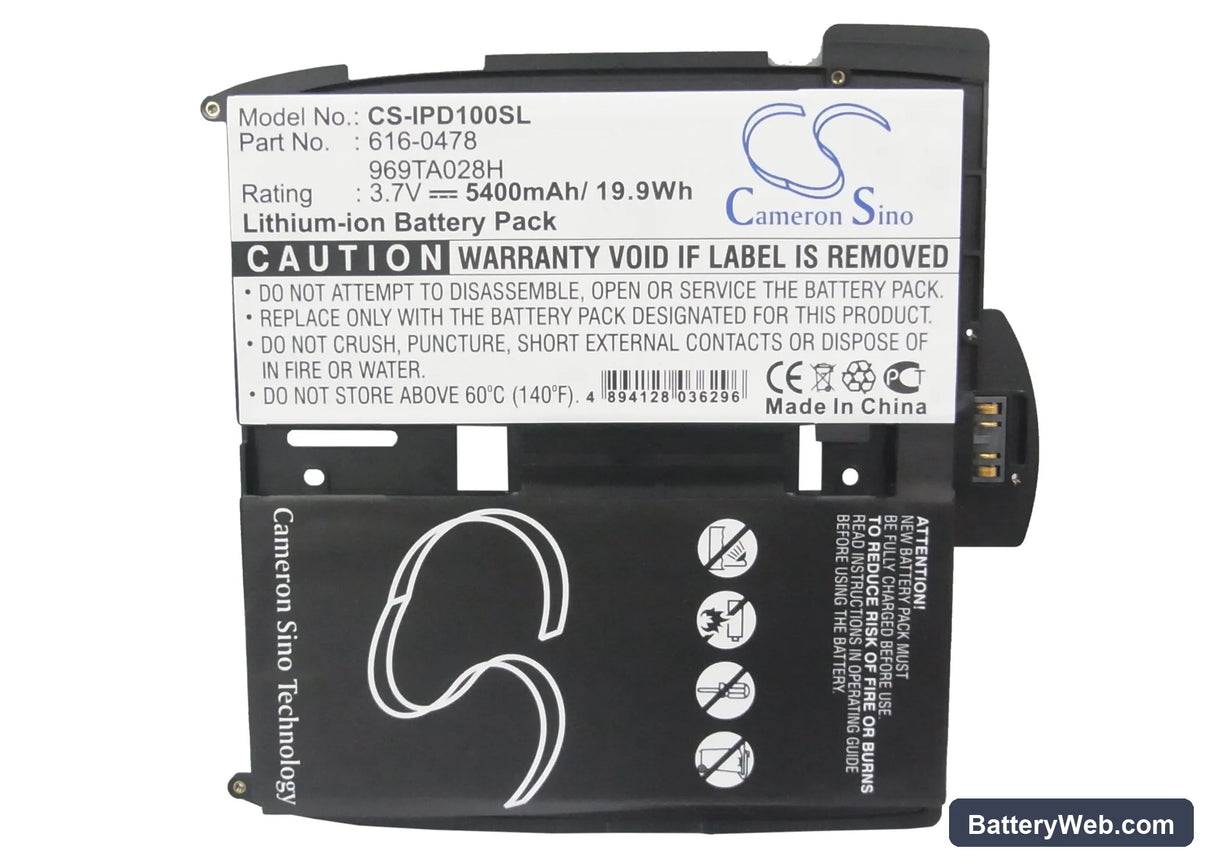 Apple iPAD Replacement Battery, 3.7V, 5400mAh, Li-Polymer 5