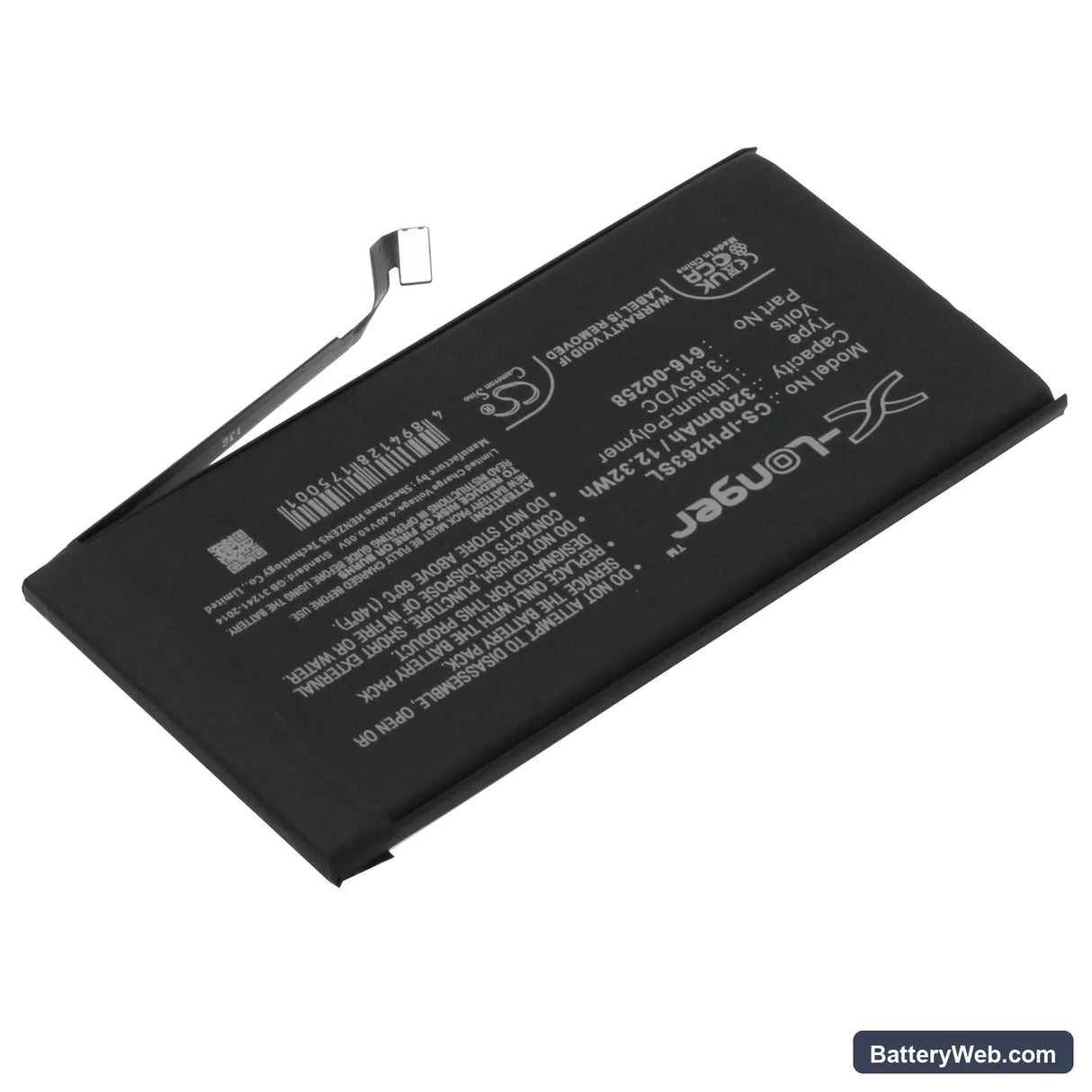 Apple iPhone 13 Replacement Battery, 3.85V, 3200mAh, Li-Polymer 2