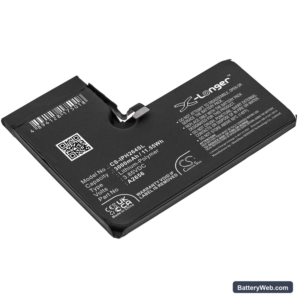 Apple iPhone 13 Pro Replacement Battery, 3.85V, 3000mAh, Li-Polymer 1
