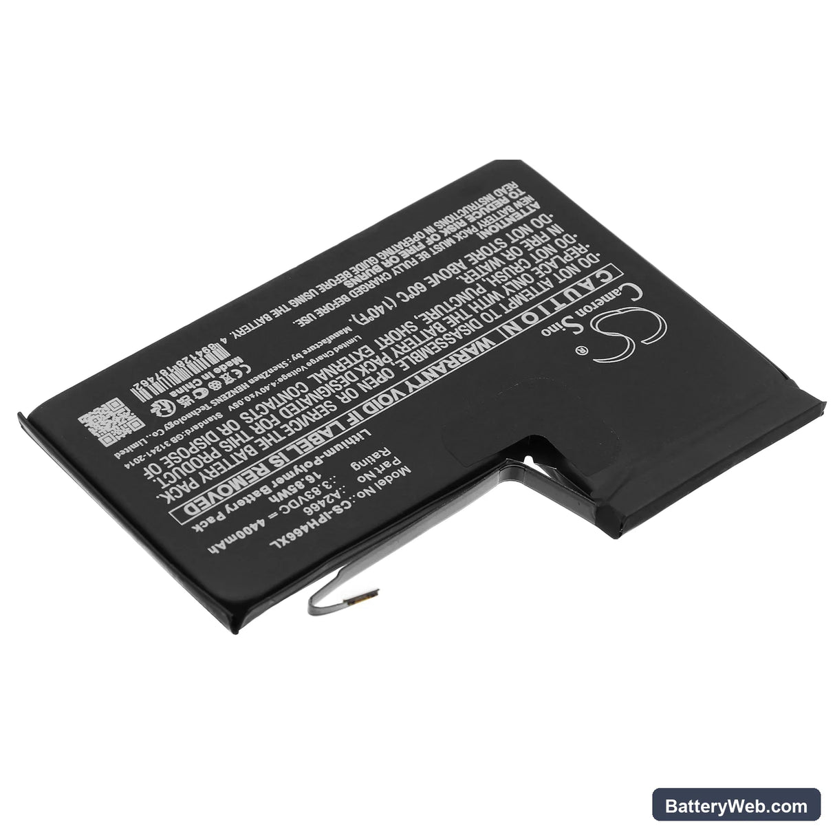 Apple iPhone 12 Pro Max Replacement Battery, 3.83V, 4400mAh, Li-Polymer 2