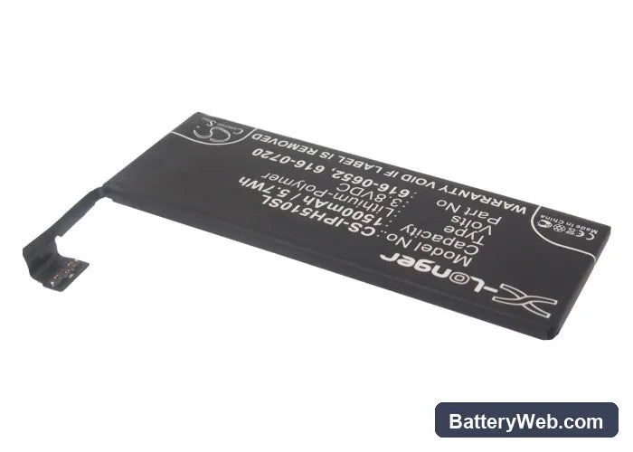 Apple iPhone 5s Replacement Battery, 3.8V, 1500mAh, Li-Polymer 2