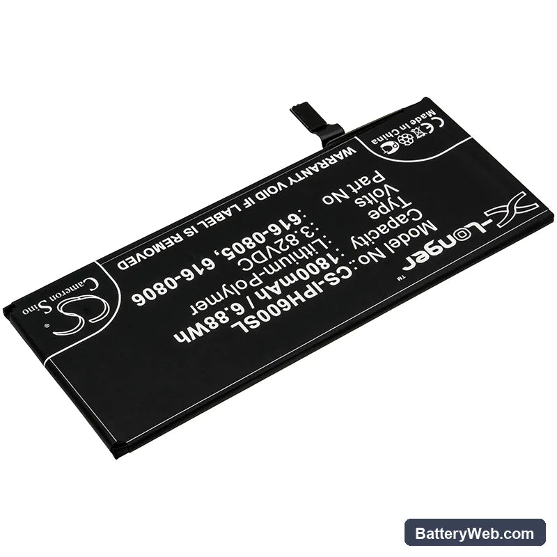 Apple iPhone 6 Replacement Battery, 3.82V, 1800mAh, Li-Polymer 2