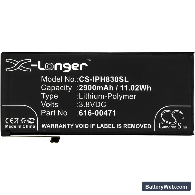 Apple iPhone XR Replacement Battery, 3.8V, 2900mAh, Li-Polymer 3