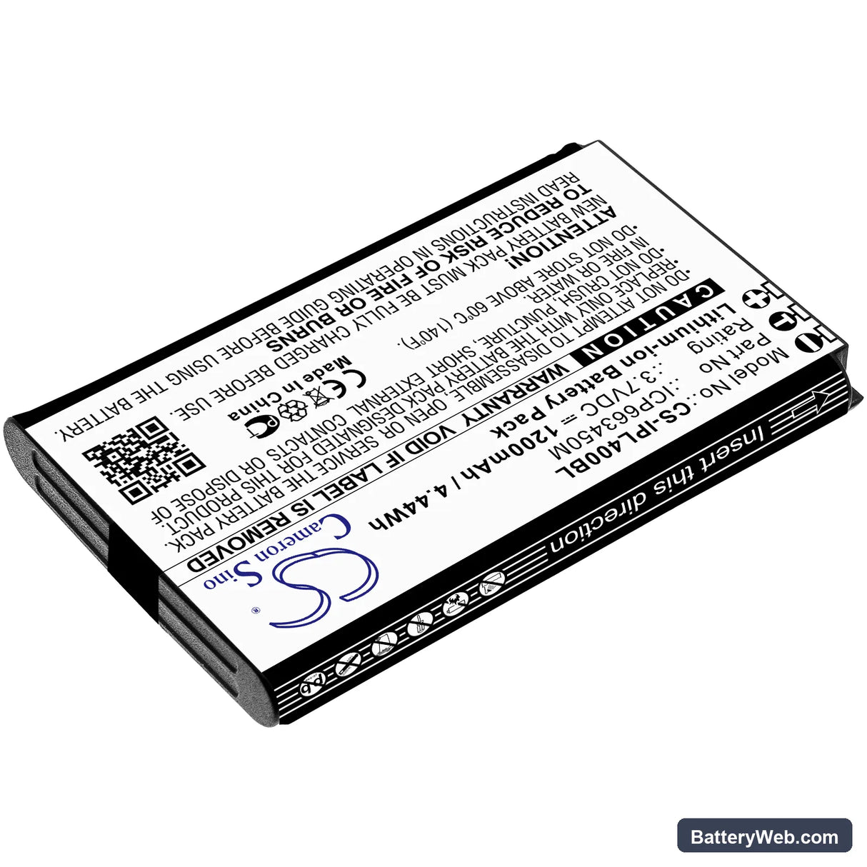 Infinite Peripherals Linea Pro 4 Replacement Battery, 3.7V, 1200mAh, Li-ion 2