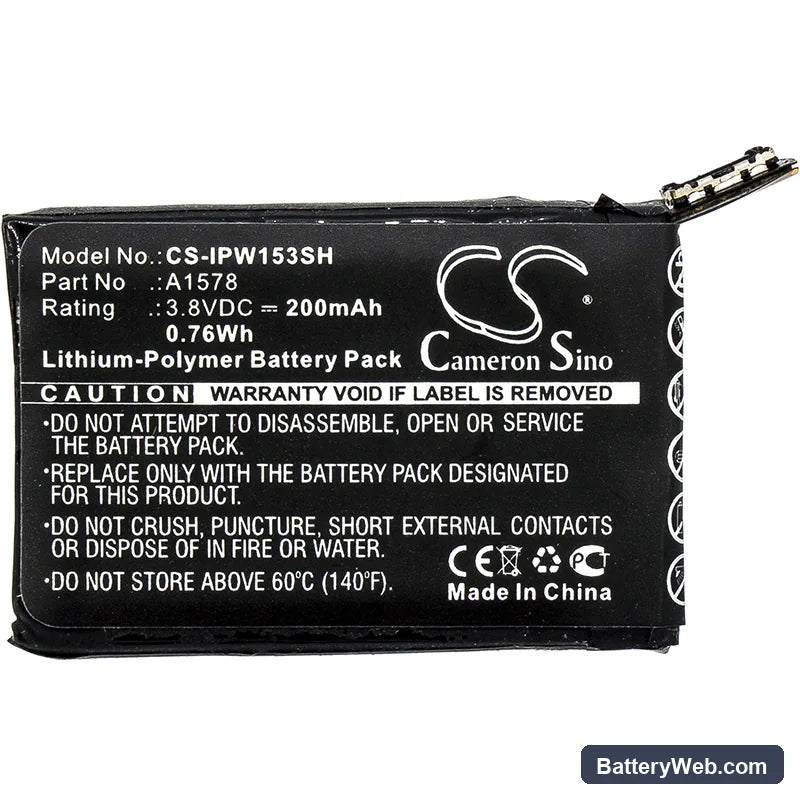 Apple Watch 38mm Replacement Battery, 3.8V, 200mAh, Li-Polymer 3