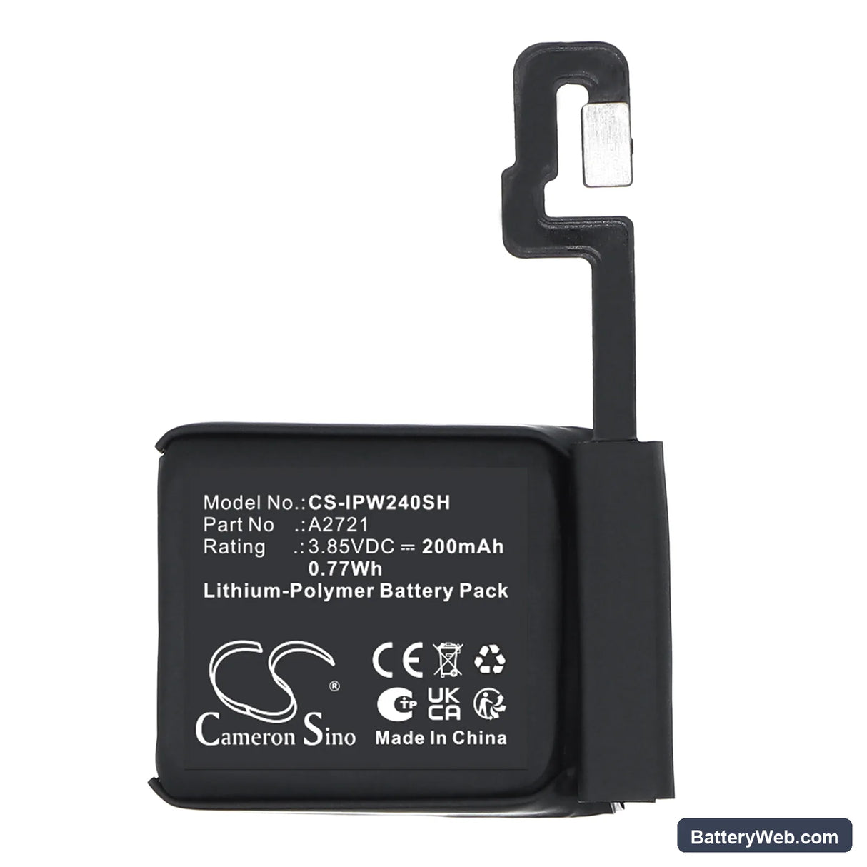 Apple Watch SE 2 40mm Replacement Battery, 3.85V, 200mAh, Li-Polymer 3