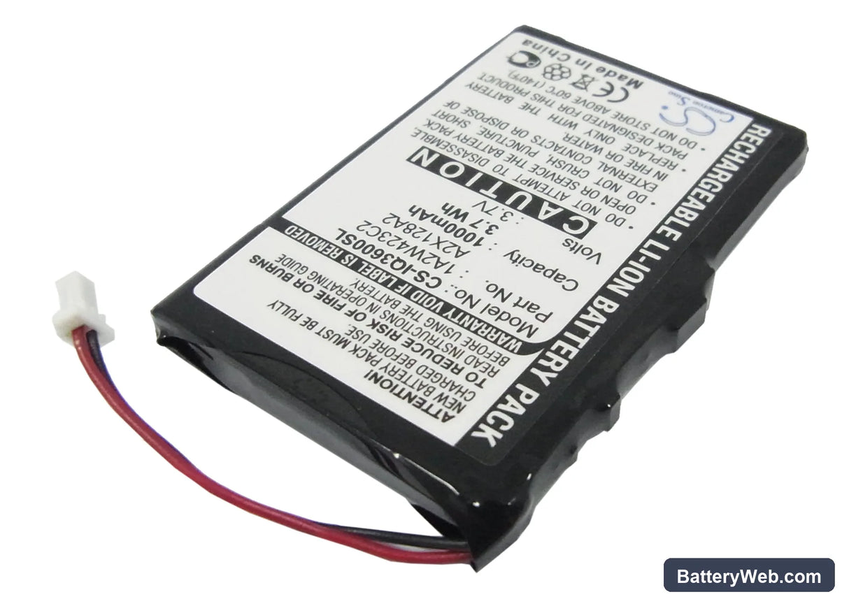Garmin iQue 3200 Replacement Battery, 3.7V, 1000mAh, Li-ion 2