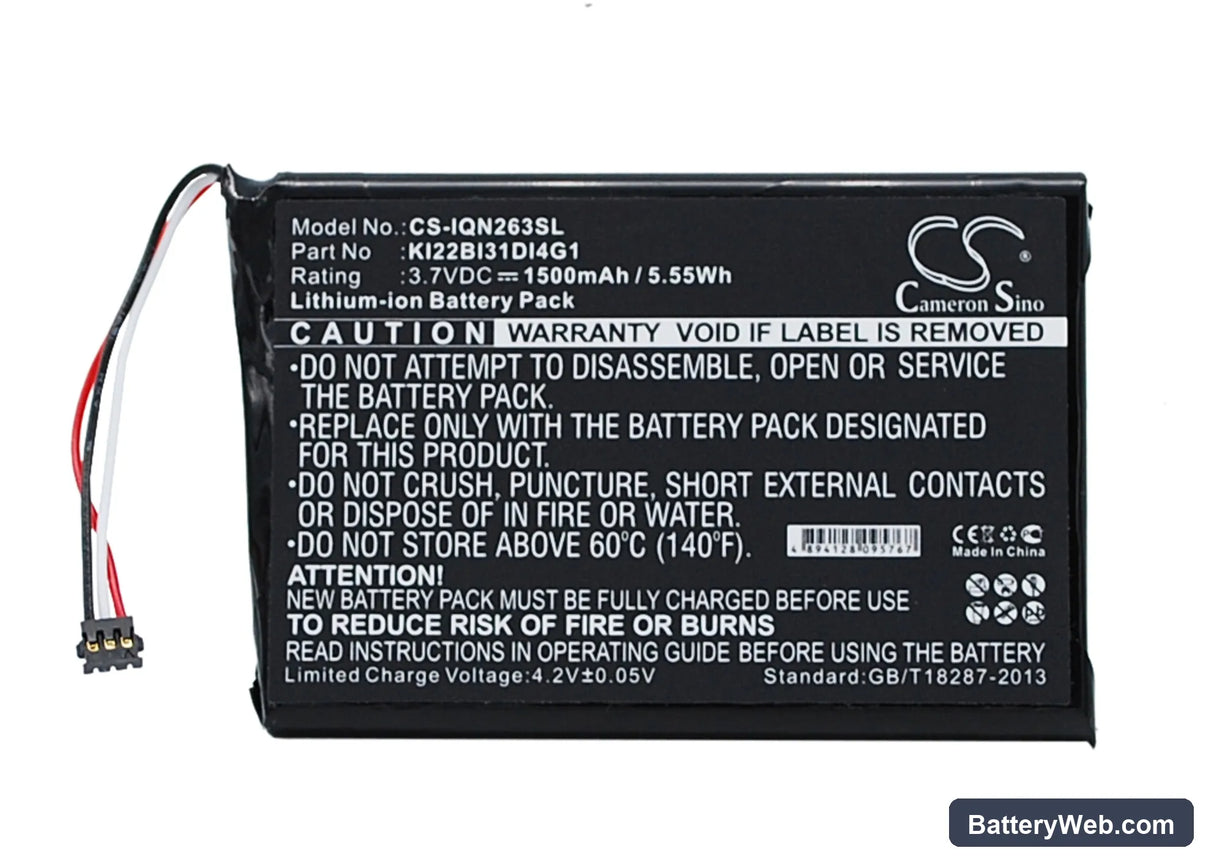 Garmin Nuvi 2639LMT Replacement Battery, 3.7V, 1500mAh, Li-ion 1