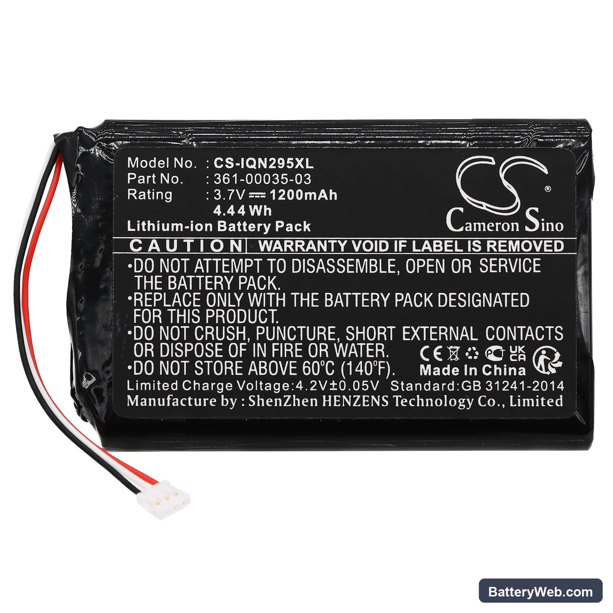 Garmin Nuvi 2555LMT Replacement Battery, 3.7V, 1200mAh, Li-ion 3