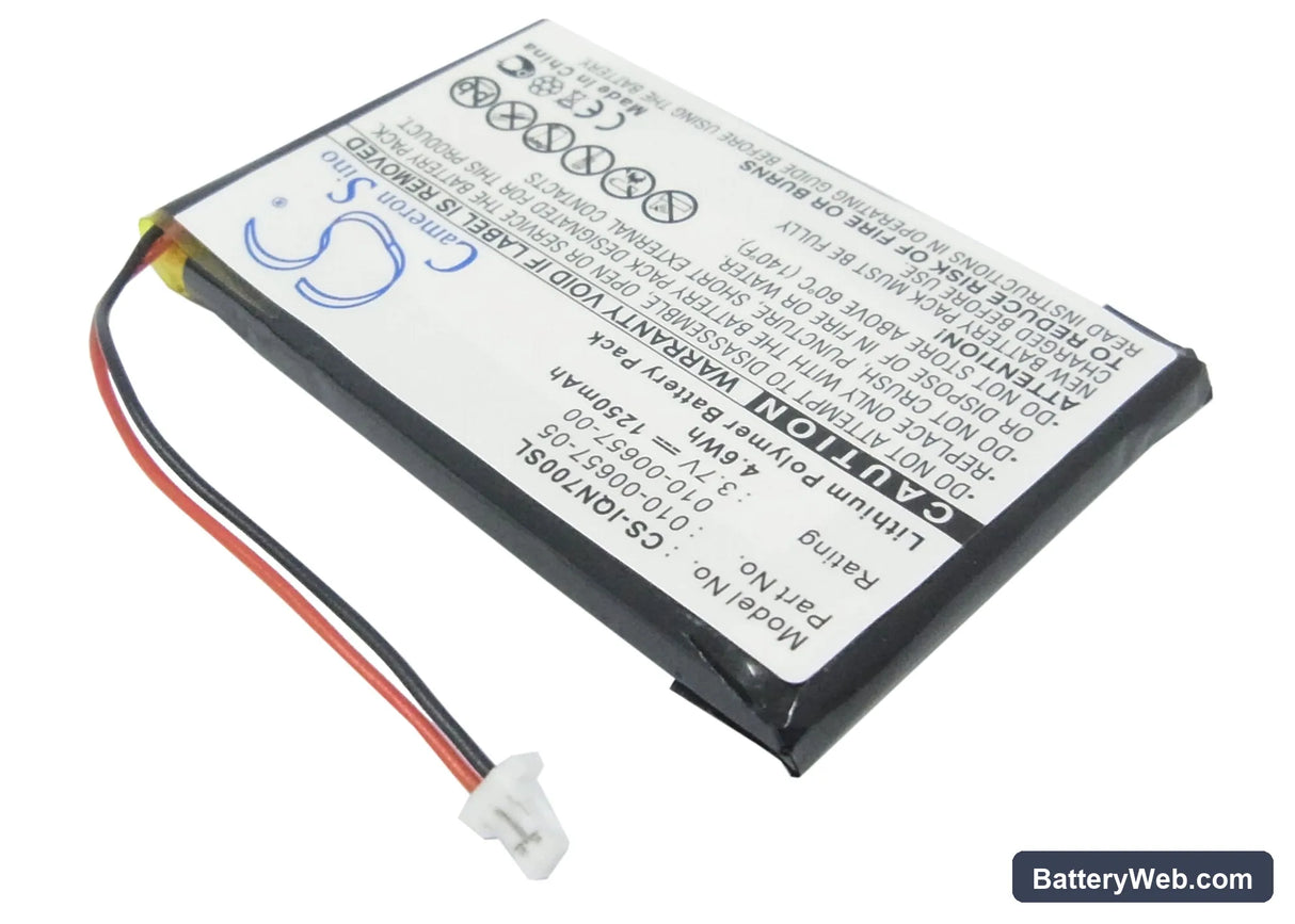 Garmin Nuvi 700 ( 2 wires ) Replacement Battery, 3.7V, 1250mAh, Li-Polymer 2