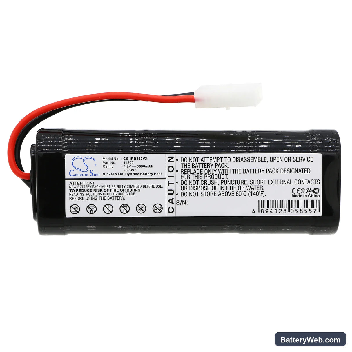 iRobot Looj Gutter Cleaning Robot 120 Replacement Battery, 7.2V, 3600mAh, Ni-MH 3